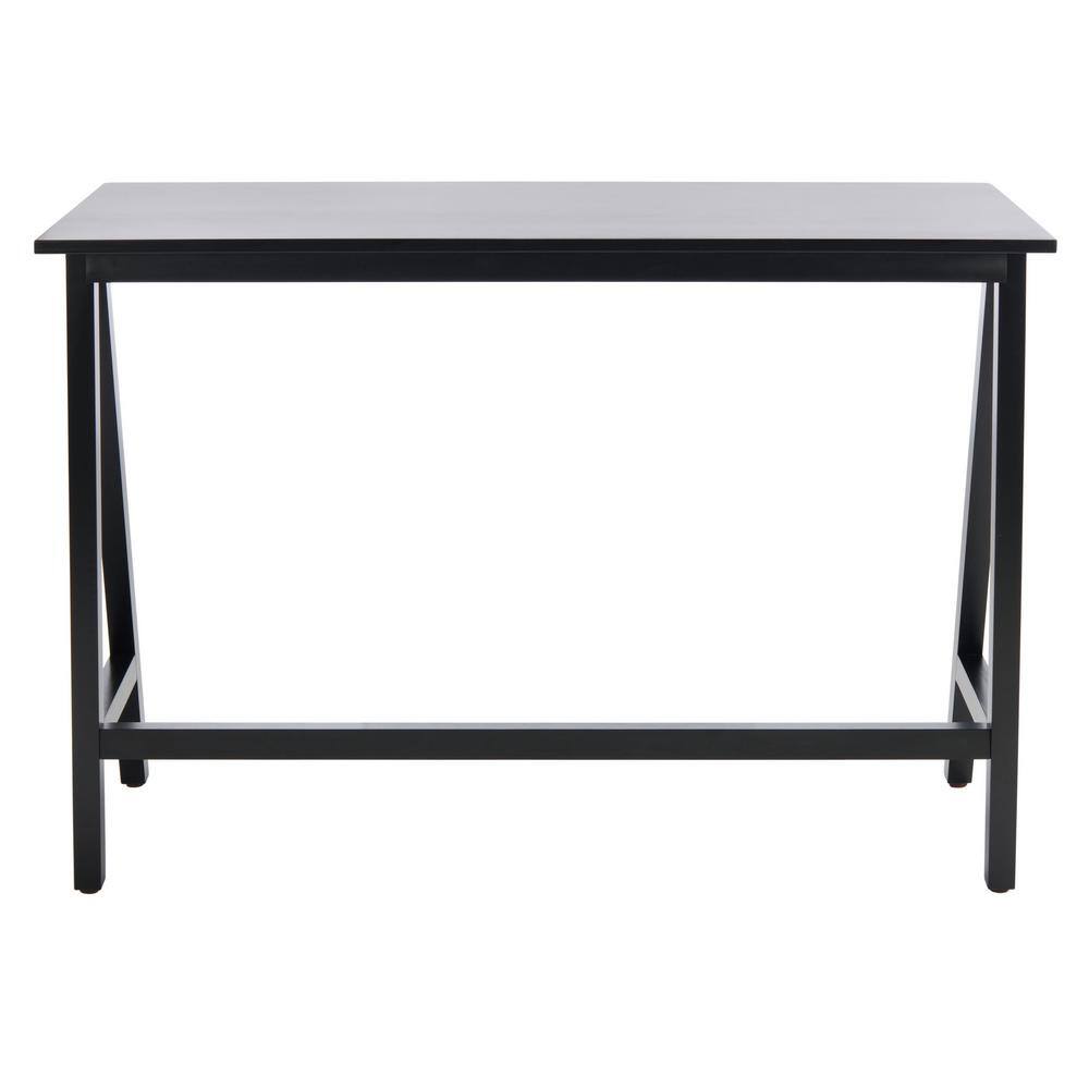 Asymmetrical Black Mahogany Writing Desk with Drawer