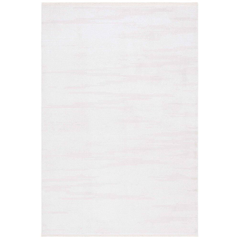 Ivory Beige Hand-Knotted Synthetic Area Rug 5'3" x 7'6"