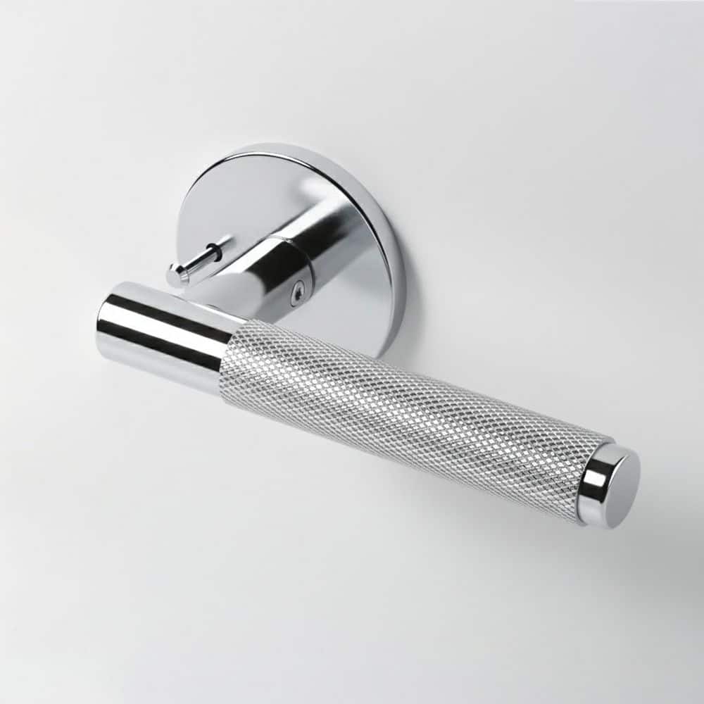 Taylor Polished Chrome Modern Knurled Interior Door Handle, Round Plate with Concealed Screws (Privacy - Bed/Bath) price history on PriceWatchPro