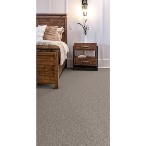 River Rocks II - French Buff - Beige 56.2 oz. SD Polyester Texture Installed Carpet