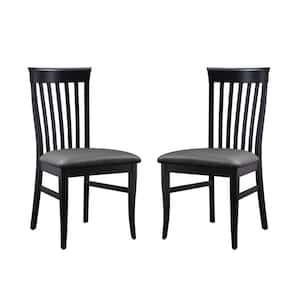 Lott Black Faux Leather Dining Side Chair Set of 2