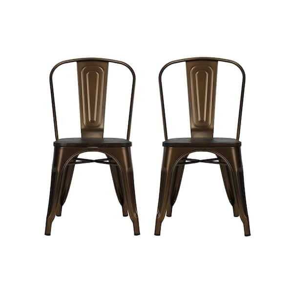 bronze metal dining chairs