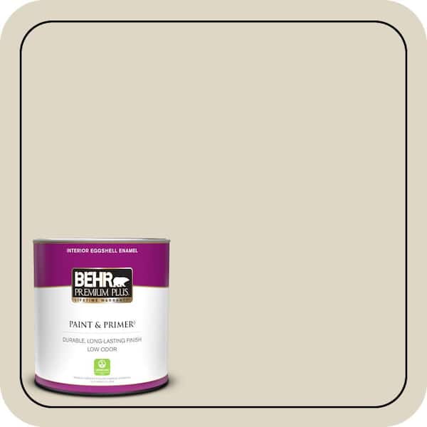 BEHR PREMIUM PLUS 1 qt. #BWC-27 Alpaca Blanket Eggshell Enamel Low Odor Interior Paint & Primer
