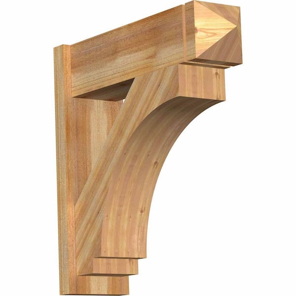 Ekena Millwork 8 in. x 28 in. x 28 in. Western Red Cedar Imperial Arts and Crafts Rough Sawn Outlooker