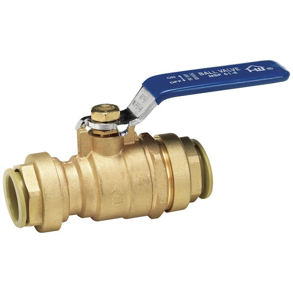 HOMEWERKS 3/4 in. Push-Fit x 3/4 in. Push-Fit Full Port Lead Free Brass Ball Valve