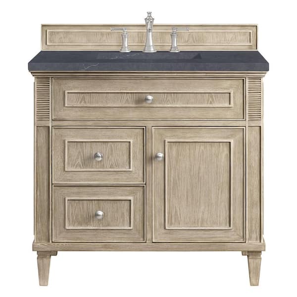 James Martin Vanities Lorelai 36.0 in. W x 23.5 in. D x 34.06 in. H Single Bath Vanity in Whitewashed Oak with Charcoal Soapstone Quartz Top