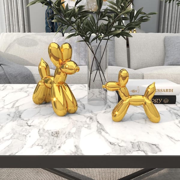 Balloon Dog 置物 2体セット Litton Lane Gold Ceramic Balloon Dog Sculpture (Set of 2) 22434