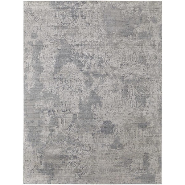 Gray 9 x 12 ft. Woven Abstract Rectangle Indoor Area Rug