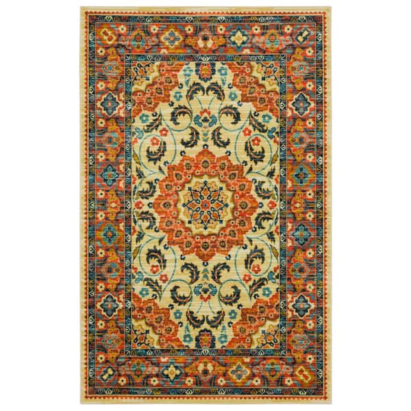 Mohawk Home Freya Red 5 ft. x 8 ft. Oriental Area Rug