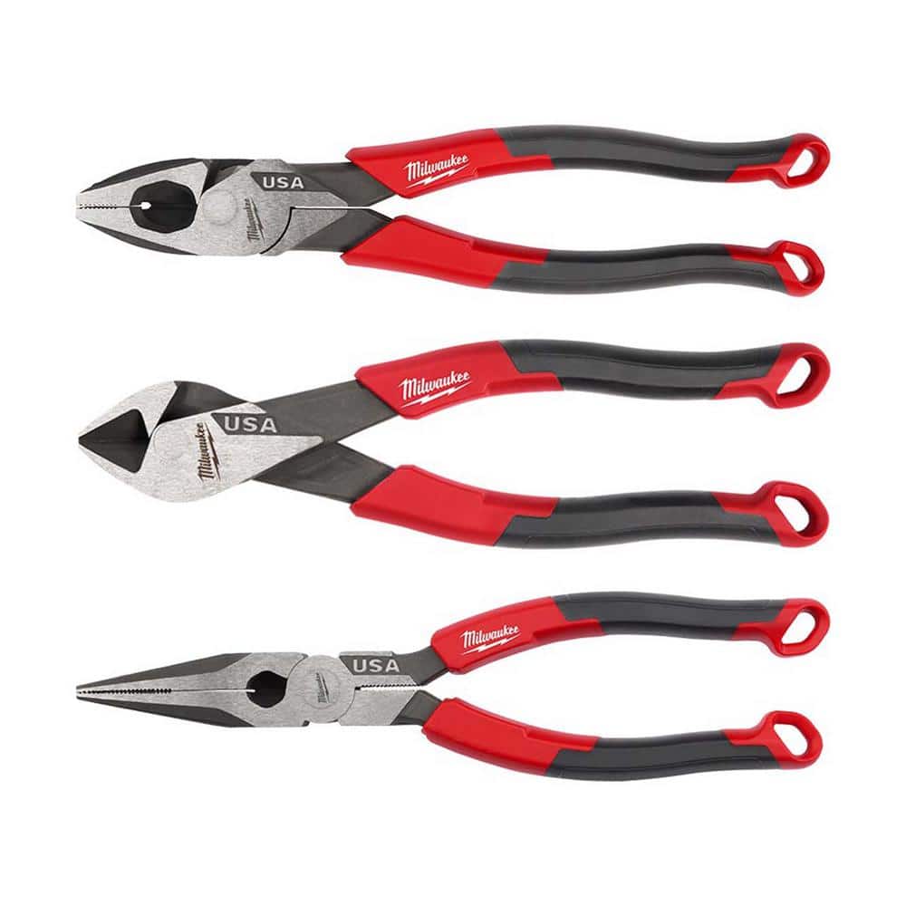 Milwaukee Linesman Plier Grip, 8 in. Long Nose Plier w