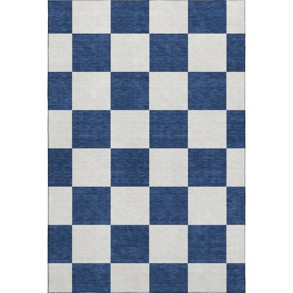 Mayfield Premium Machine Washable Abstract AMF2345 Navy 10 ft. x 14 ft. Area Rug