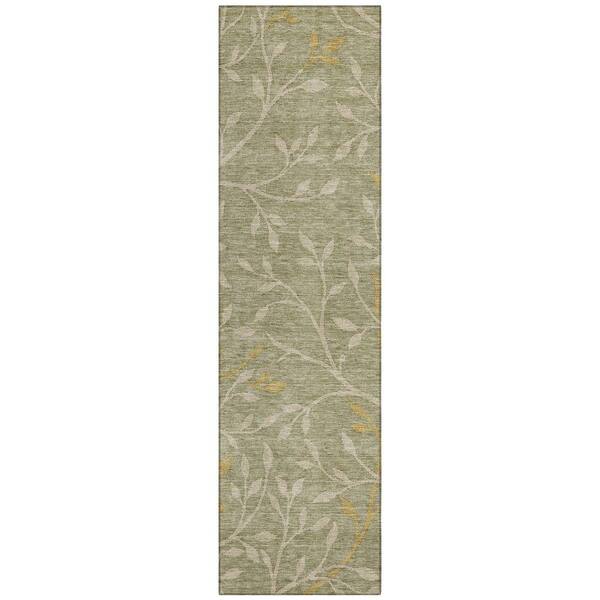 Chantille Machine Washable Indoor/Outdoor Abstract ACN3024 Sage 2 ft. x 7 ft. Runner Rug