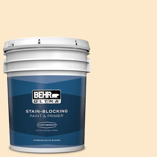 BEHR ULTRA 5 gal. #YL-W02 Spanish Lace Extra Durable Satin Enamel Interior Paint & Primer