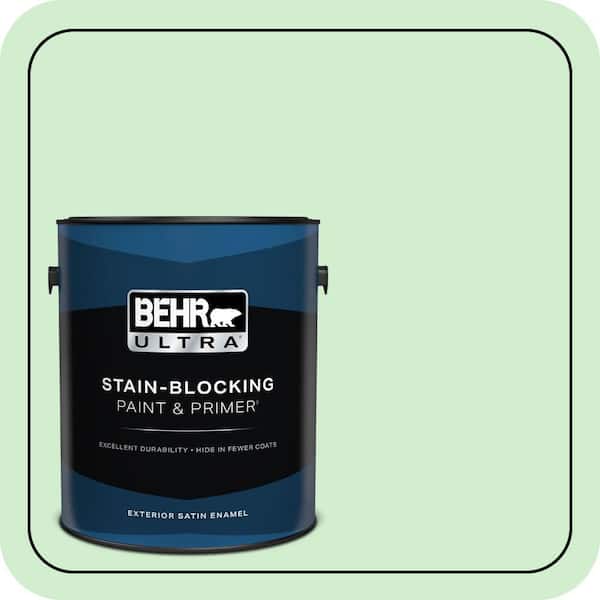 BEHR ULTRA 1 gal. #450A-2 Kiwi Squeeze Satin Enamel Exterior Paint & Primer