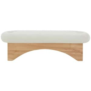 Carsen Ivory/Natural Entryway Bench 59.1 in.