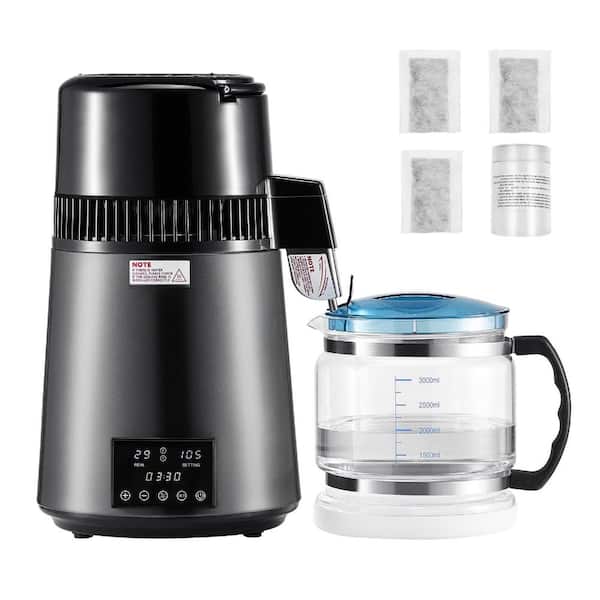 Volenca 4L Countertop Water Distiller 1750W, 1.1 Gal Distilled Water Maker  with Glass Carafe, Stainless Interior YCVE-HZ880696 - The Home Depot