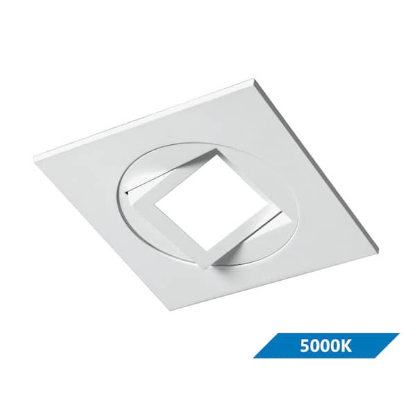 NICOR DQR4MA Series 4 in. Square 5000K White Integrated LED Recessed Gimbal/Eyeball Trim