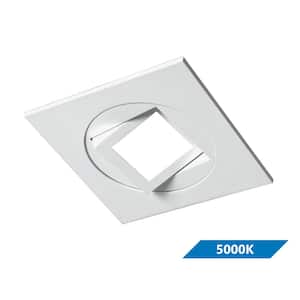 DQR4MA Series 4 in. Square 5000K White Integrated LED Recessed Gimbal/Eyeball Trim