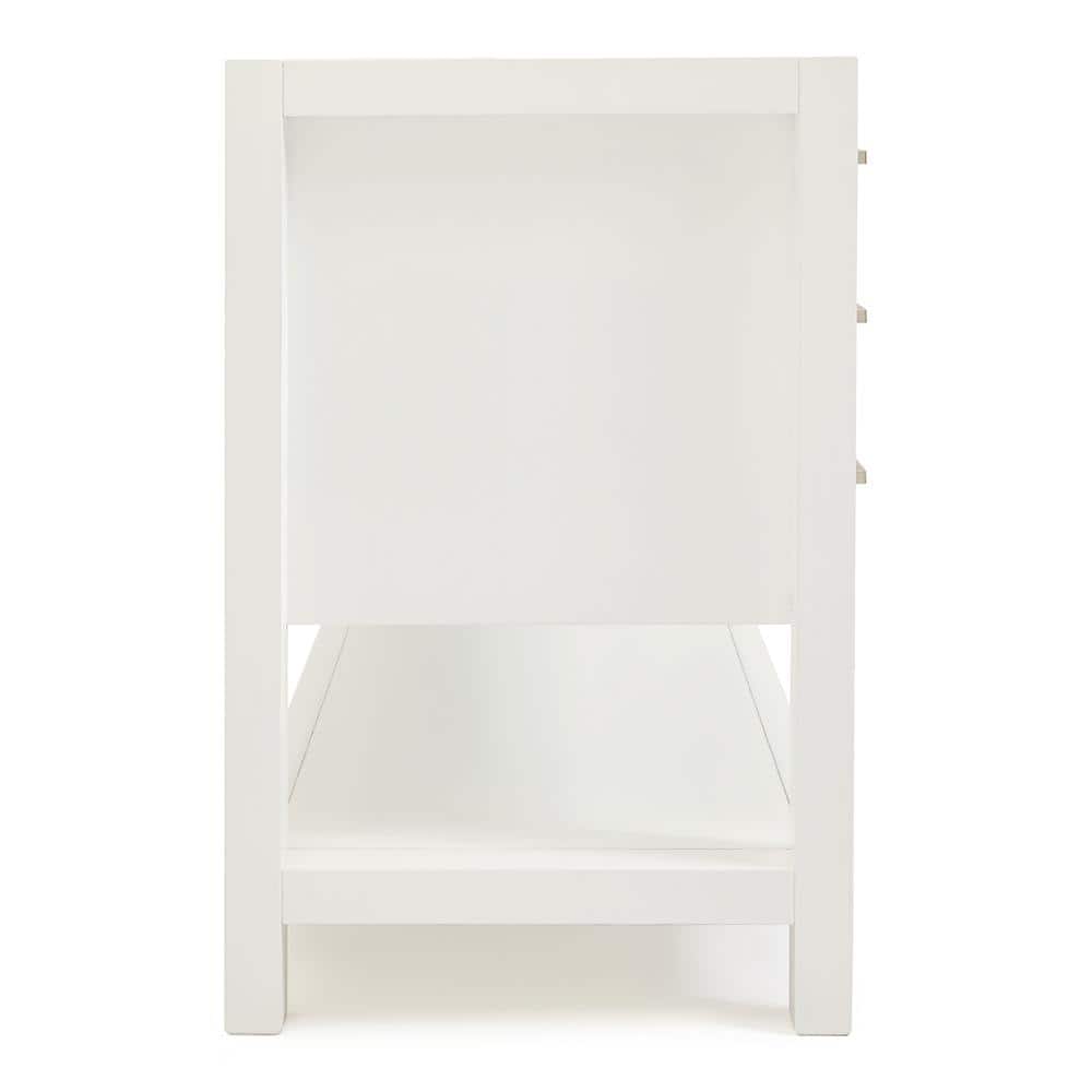 Magnolia 54-Inch White Solid Wood Single Bathroom Vanity Base