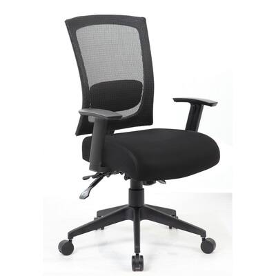 Black Fabric Adjustable Arms Executive Ergonomic Multi-Function Mesh Back Chair