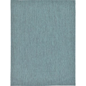 Outdoor Solid Teal 9' 0 x 12' 0 Area Rug