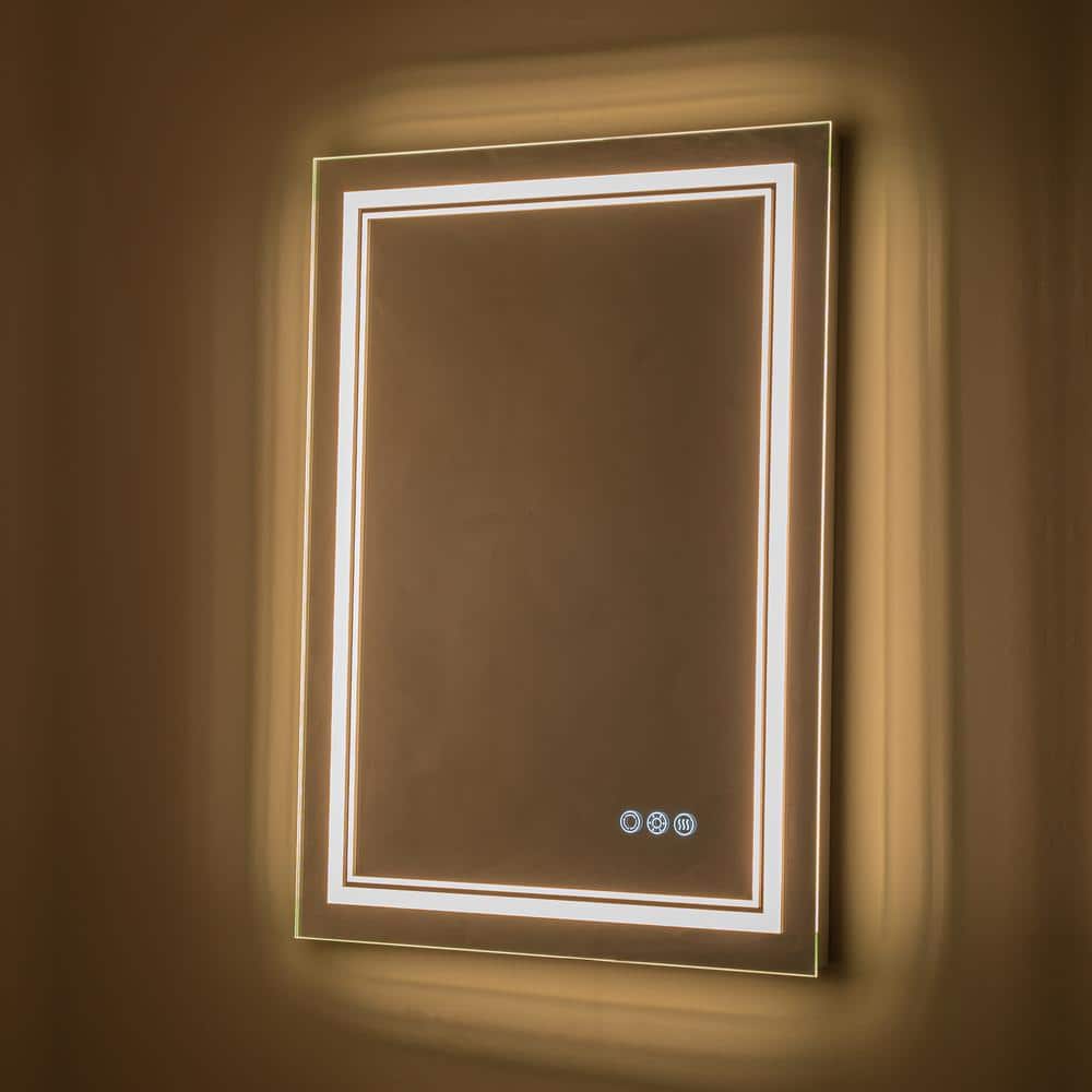 19.75 in. W x 27.5 in. H Silver Frameless Anti-Fog Dimmable 1-Light 3-Color Changing LED Bathroom Vanity Mirror Light price history on PriceWatchPro