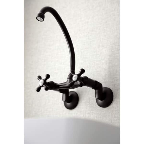 Traditional 2-Handle Wall-Mount Standard Kitchen Faucet in Oil Rubbed Bronze