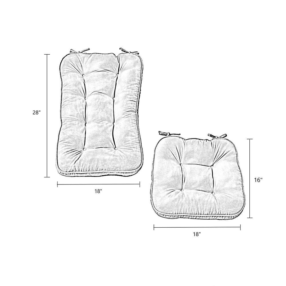 Burgundy Jumbo 2-Piece Nylon Microfiber Rocking Chair Cushion Set