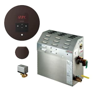 9kW Steam Bath Generator with iTempo AutoFlush Round Package in Oil Rubbed Bronze