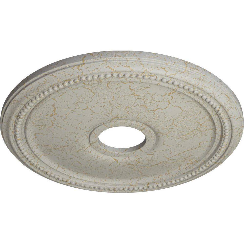 18-Inch Pot of Cream Crackle Polyurethane Ceiling Medallion