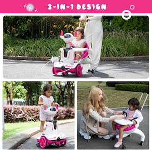 6-Volt Kids Ride On Car Electric Robot Buggy Toy Vehicle with Remote Control, Pink