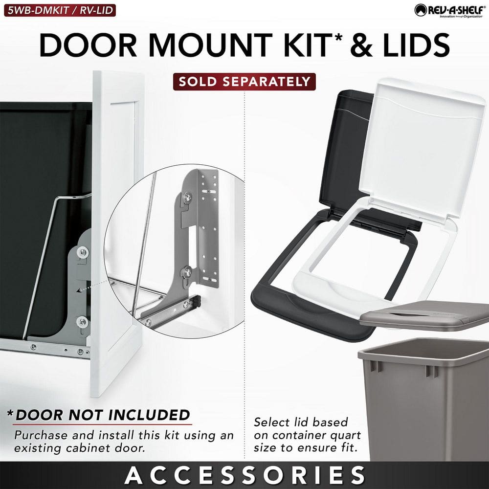 White Double 27 Quart Pull-Out Kitchen Trash Bin