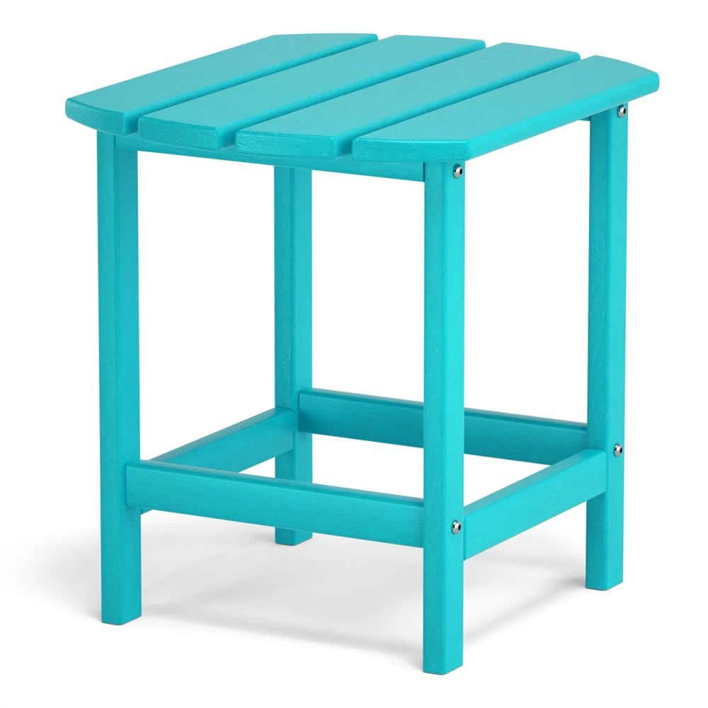Blue Square Outdoor Side Table without Extension