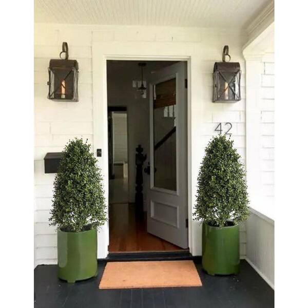 Artificial Boxwood Topiary Tree 38 in. Outdoor Faux Plant for