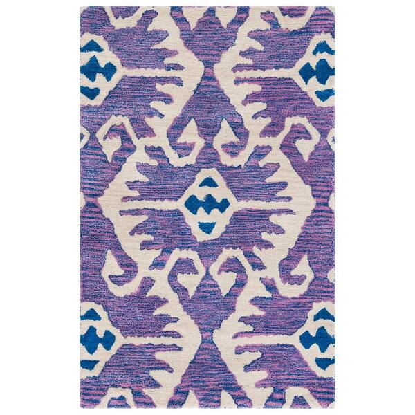 Wyndham 3 ft. x 5 ft. Lavender/Ivory Ikat Area Rug