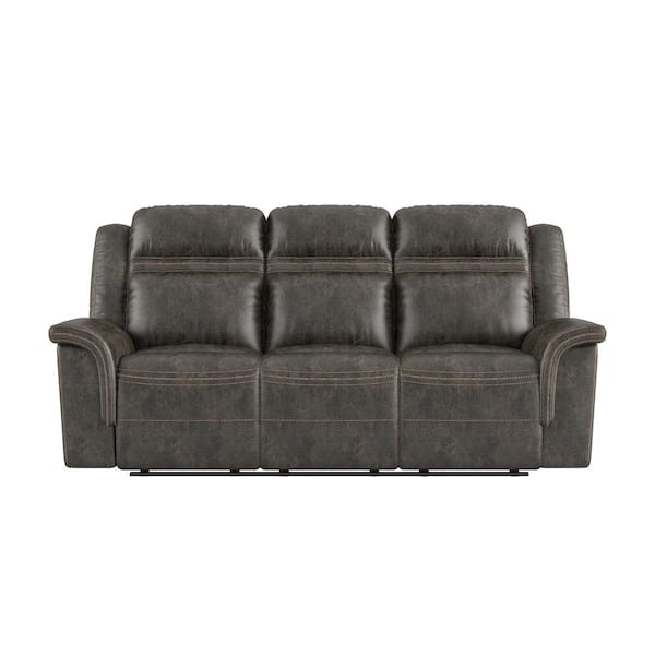 EVERGLADE HOME Jarita 88.5 in. Round Arm Microfiber Straight in Brown