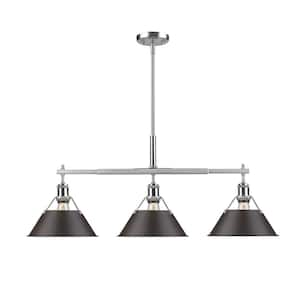 Orwell PW 3-Light Pewter Pendant with Rubbed Bronze Shade