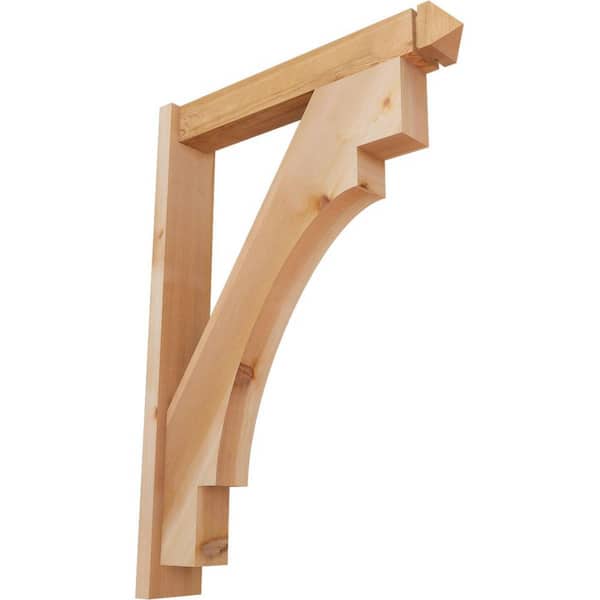 Ekena Millwork 6 in. x 42 in. x 30 in. Merced Arts and Crafts Smooth Western Red Cedar Outlooker