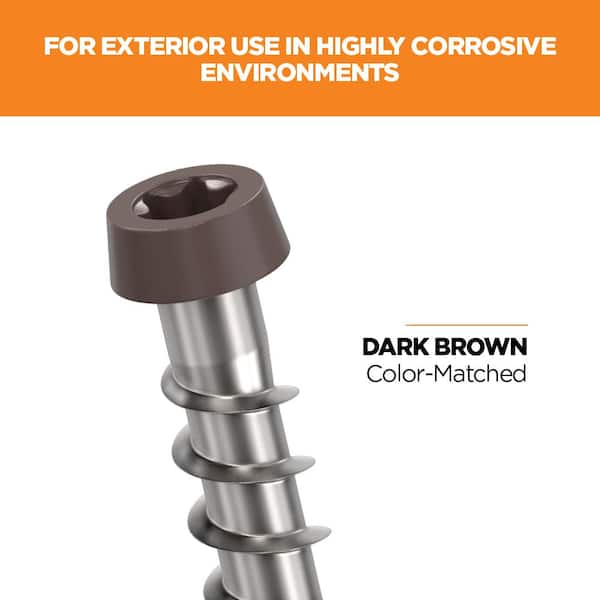 #10 2-1/2 in. 316 Stainless Steel Star Drive Dark Brown Composite Deck Screws (1750-Count)