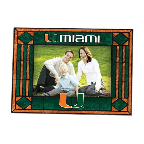 The Memory Company NCAA 4 in. x 6 in. Gloss Multicolor Art Glass Miami Picture Frame