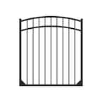 Athens 4 ft. H x 4 ft. W Gloss Black Aluminum Fence Arched Walk Gate