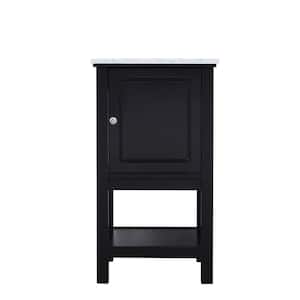 Simply Living 19 in. W x 18.38 in. D x 33.75 in. H Bath Vanity in Black with Carrara White Marble Top