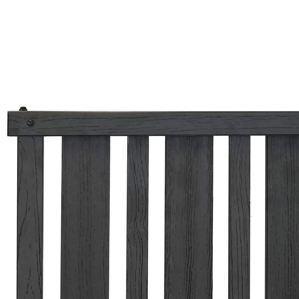 Roanoke Charcoal Vinyl 3-Panel Freestanding Privacy Screen