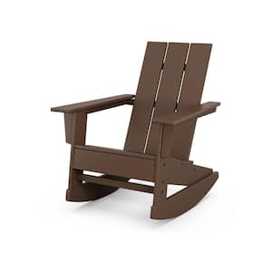 Grant Park Mahogany Modern Plastic Adirondack Outdoor Rocking Chair