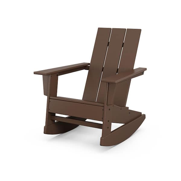 POLYWOOD Grant Park Mahogany Modern Plastic Adirondack Outdoor Rocking Chair