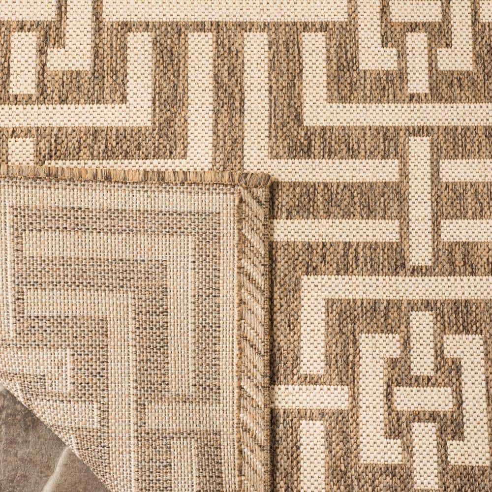 Beige and Cream Synthetic Non-Slip Area Rug 2' 2" x 6'