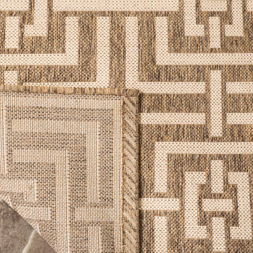 Beige and Cream Geometric Indoor/Outdoor Rug