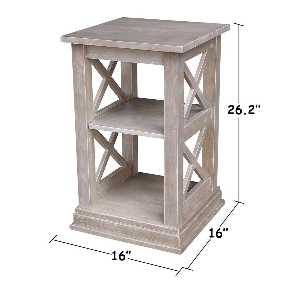 Transitional Solid Wood Square Accent Table in Brown