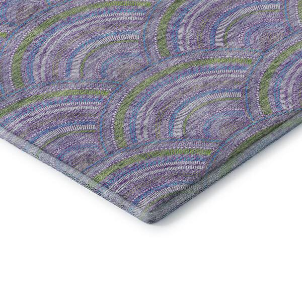 Mayfield Premium Machine Washable Abstract AMF984 Lavender 1 ft. 8 in. x 2 ft. 6 in. Area Rug