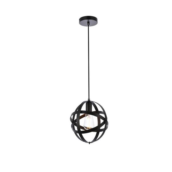 Unbranded Home Living 40-Watt 1-Light Black Pendant Light with Iron Shade, No Bulbs Included